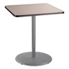 National Public Seating Cafe Table, 36w x 36d x 42h, Square Top/Round Base, Gray Nebula Top, Gray Base CG33636RB1GY